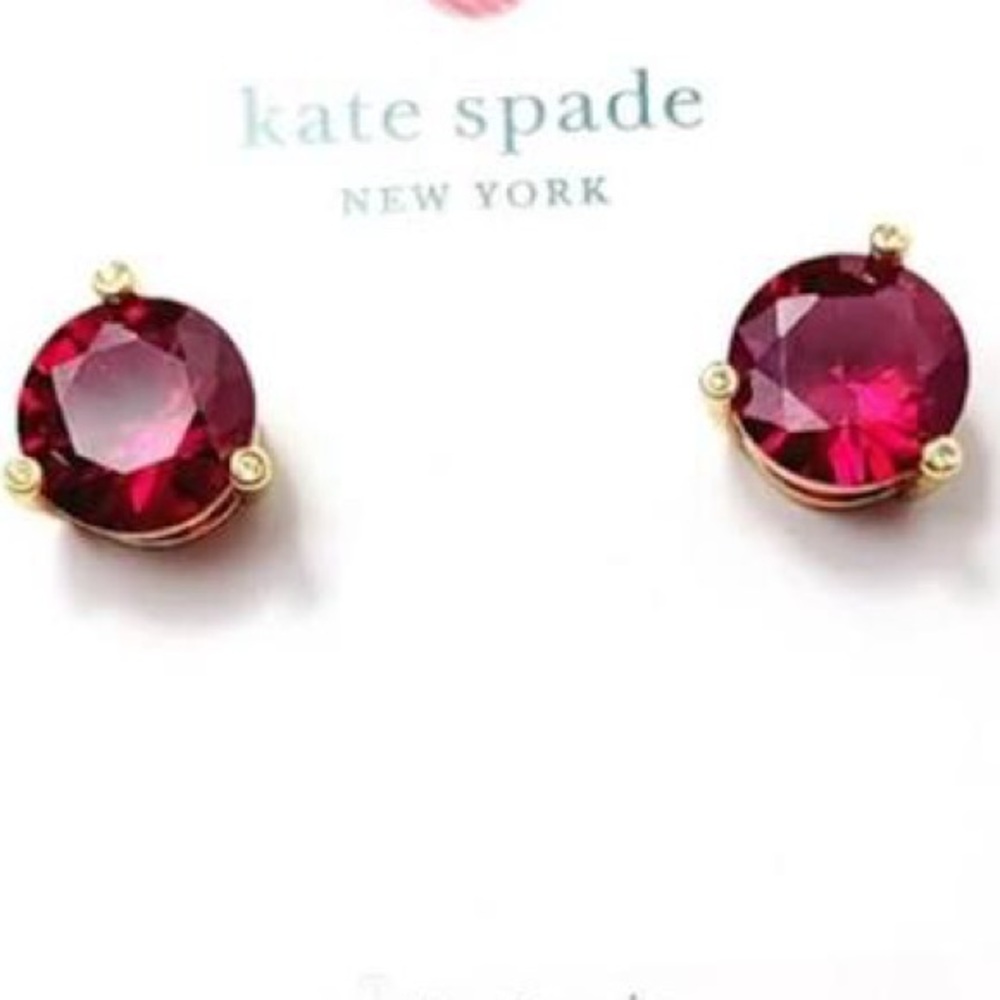 NWT Kate Spade festive pink red Studs - Rise & Shine sparkle Earrings large